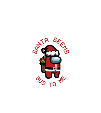 Santa seems sus to me minta fekete pólón