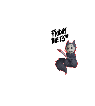 Friday the 13th Cat Edition minta neonsárga pólón
