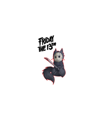 Friday the 13th Cat Edition minta szürke pólón