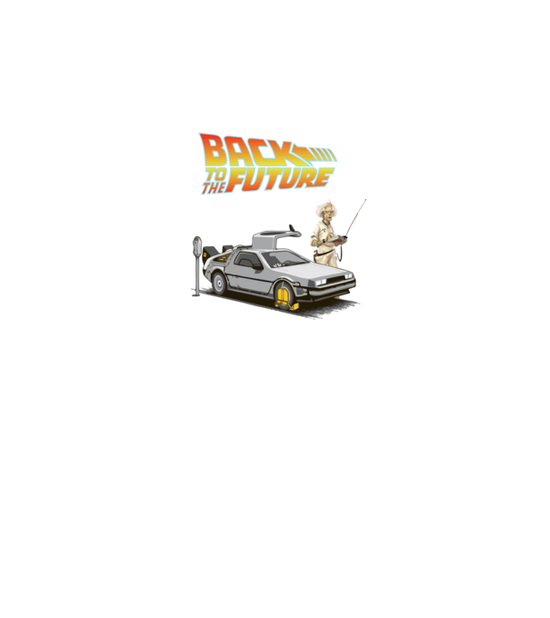 BTTF Sh*t Happens minta sötétkék pólón