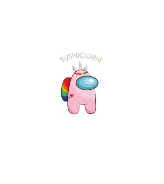 SUSNICORN minta fehér pólón