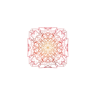 Piros - sárga mandala minta fekete pólón