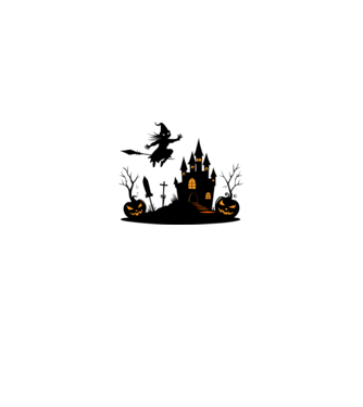 Halloweeni boszorkány minta királykék pólón