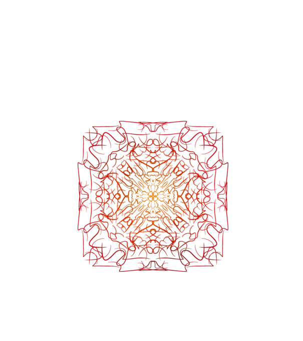 Piros - sárga mandala minta fekete pólón