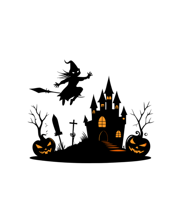 Halloweeni boszorkány minta fehér pólón
