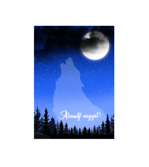 Álmodj nagyot - farkas minta fehér pólón