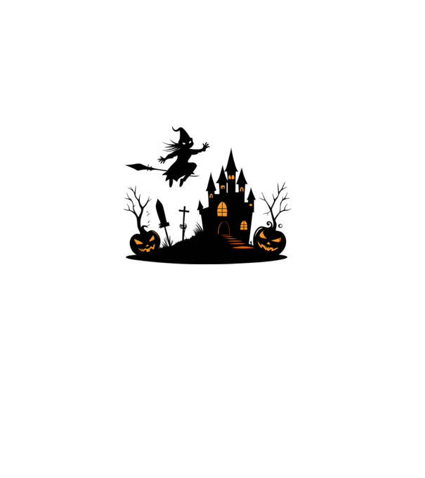Halloweeni boszorkány minta fehér pólón