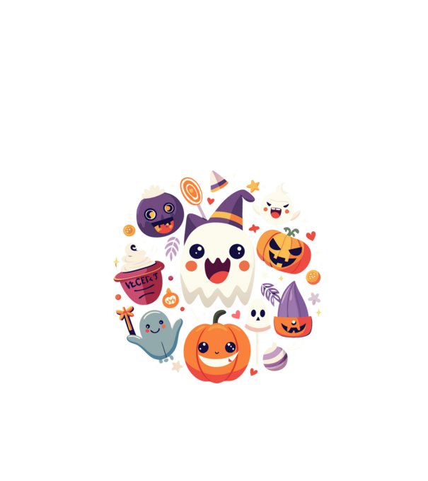Halloweeni szellemek minta fekete pólón