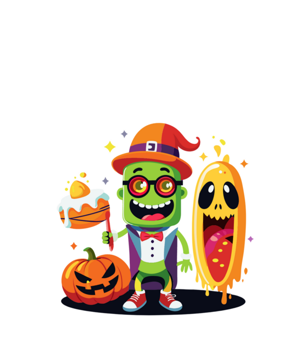 Vicces halloweeni alak minta fekete pólón