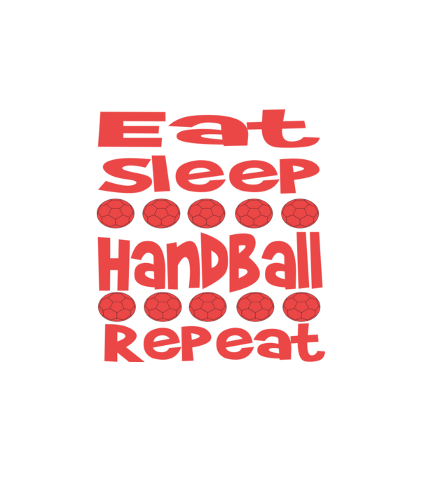 Eat sleep handball repeat minta fehér pólón