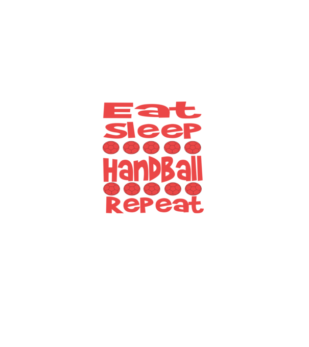Eat sleep handball repeat minta fehér pólón