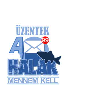 üzentek a halak minta fehér pólón