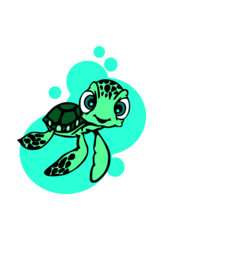 turtle minta fehér pólón