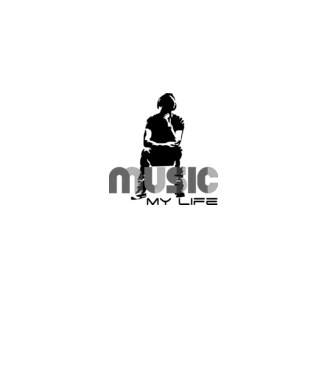 music my life minta szürke pólón