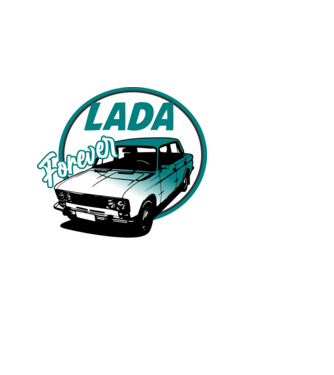 lada fehér minta fekete pólón
