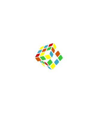 Rubik fehér minta fekete pólón
