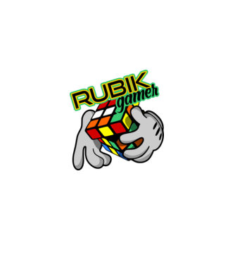 rubik comic minta fekete pólón
