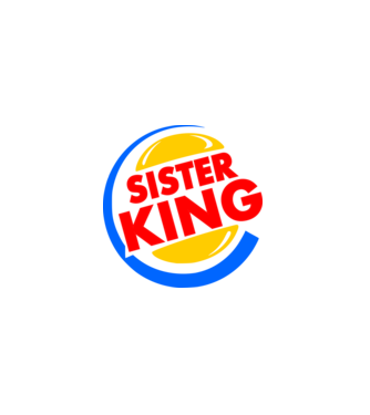 burger sister king minta fehér pólón