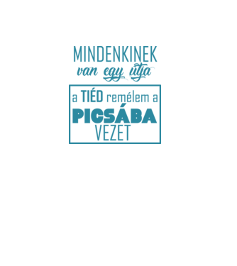 van egy út kék minta szürke pólón
