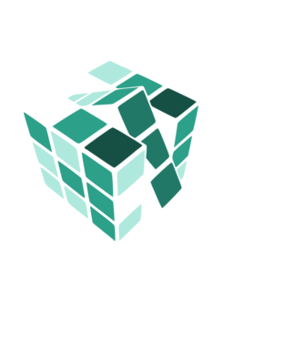 Rubik blue minta világoskék pólón