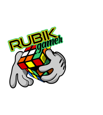 rubik comic minta fehér pólón
