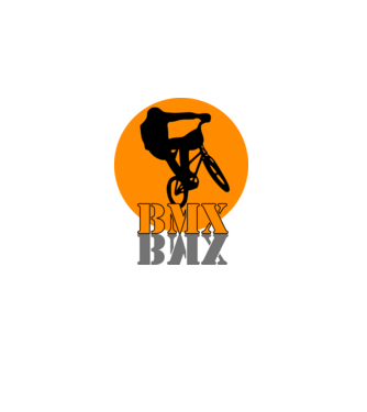 BMX minta szürke pólón