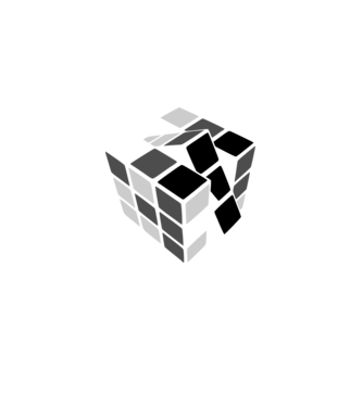 Rubik minta fehér pólón
