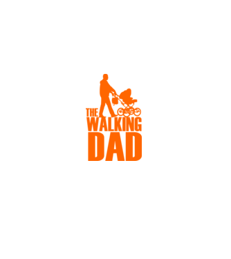 the walking dad orange minta fekete pólón