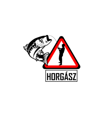 horgász kresz minta fehér pólón