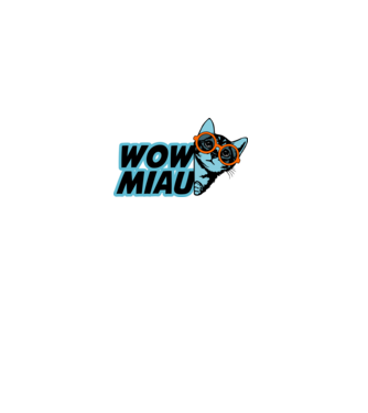 wow miaus minta szürke pólón