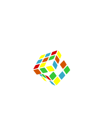 Rubik fehér minta fekete pólón
