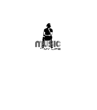 music my life minta fehér pólón