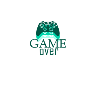 gamer kék minta fehér pólón