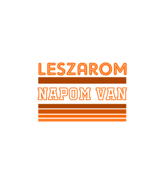 leszarom nap narancs minta fehér pólón