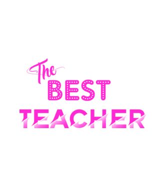 the best teacher pink minta fehér pólón