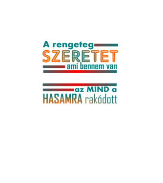 szeretet minta türkiz pólón
