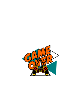 game over minta fehér pólón