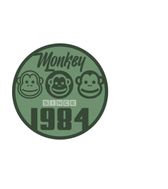 monkey 1984 minta fekete pólón