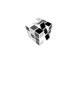 Rubik minta fehér pólón