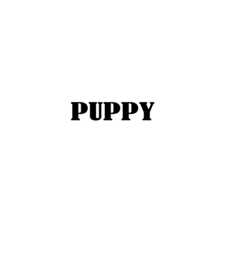puppy white minta fekete pólón
