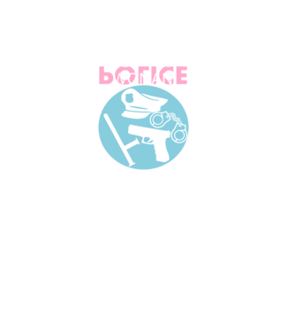 policewoman white minta világos rózsaszín pólón