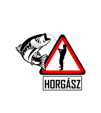 horgász kresz minta fehér pólón