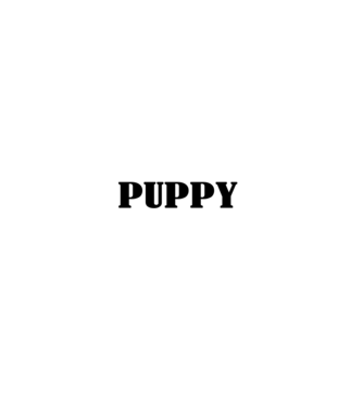 puppy white minta fekete pólón