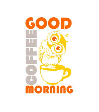 COFFEE OWL color minta fehér pólón