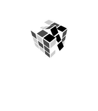 Rubik minta fehér pólón