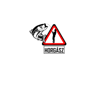 horgász kresz minta fehér/piros pólón