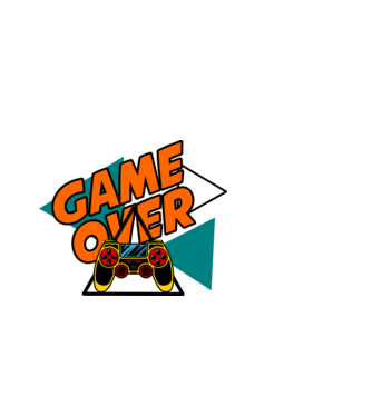 game over minta fekete pólón
