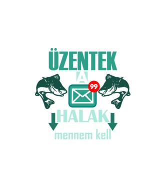 üzentek a halak minta fehér pólón