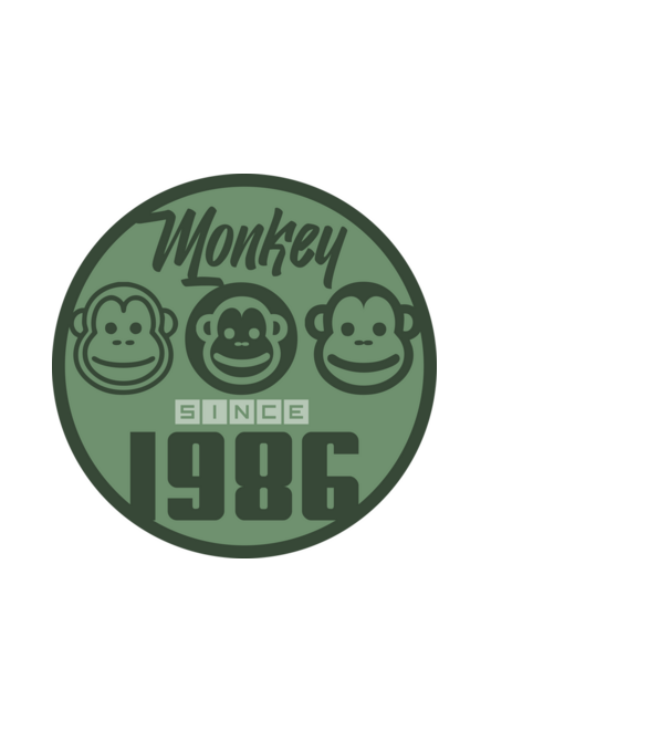 monkey 1986 minta fekete pólón