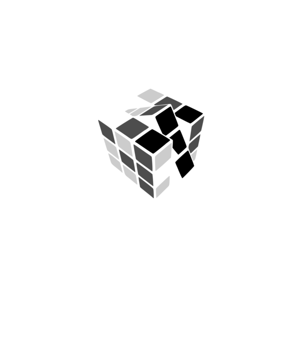 Rubik minta szürke pólón